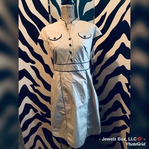 🖤 Merona Classic Button-Front Fit & Flare Dress | Workwear Chic